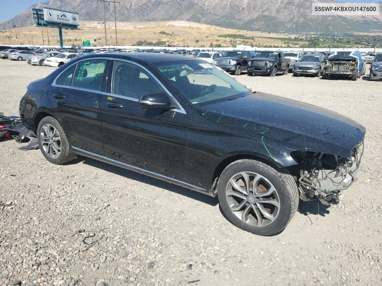 2016 Mercedes-Benz C 300 4Matic VIN: 55SWF4KBXGU147600 Lot: 70186534