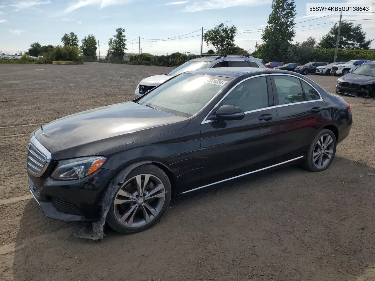 2016 Mercedes-Benz C 300 4Matic VIN: 55SWF4KB5GU138643 Lot: 70378554