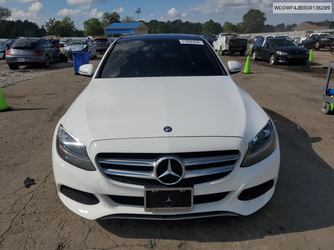 2016 Mercedes-Benz C 300 VIN: WDDWF4JBXGR136289 Lot: 71202334