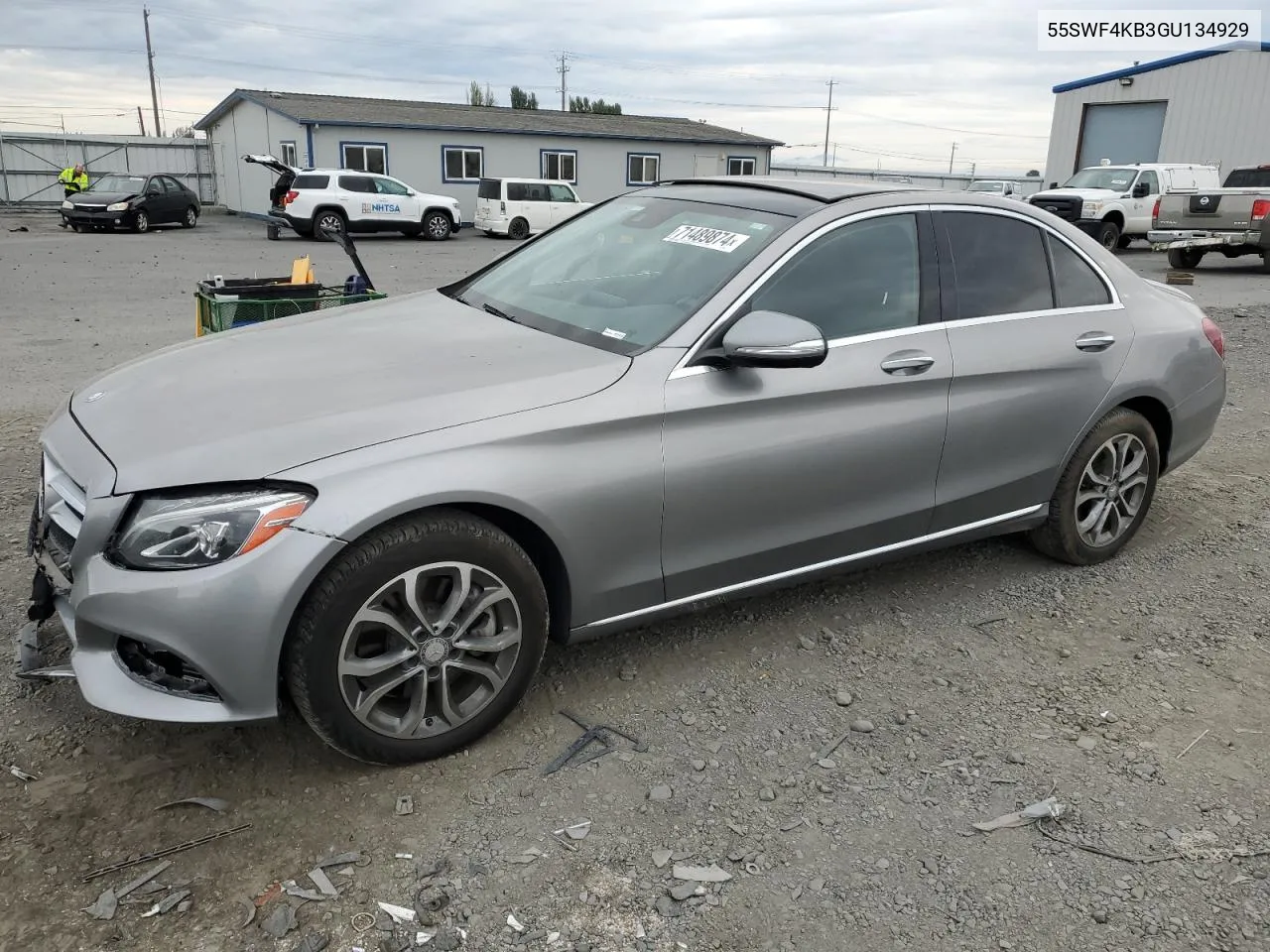 2016 Mercedes-Benz C 300 4Matic VIN: 55SWF4KB3GU134929 Lot: 71489874