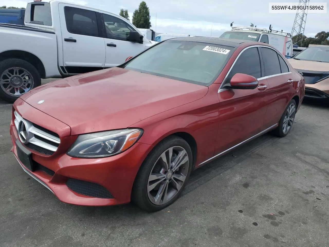 2016 Mercedes-Benz C 300 VIN: 55SWF4JB9GU158962 Lot: 72003024