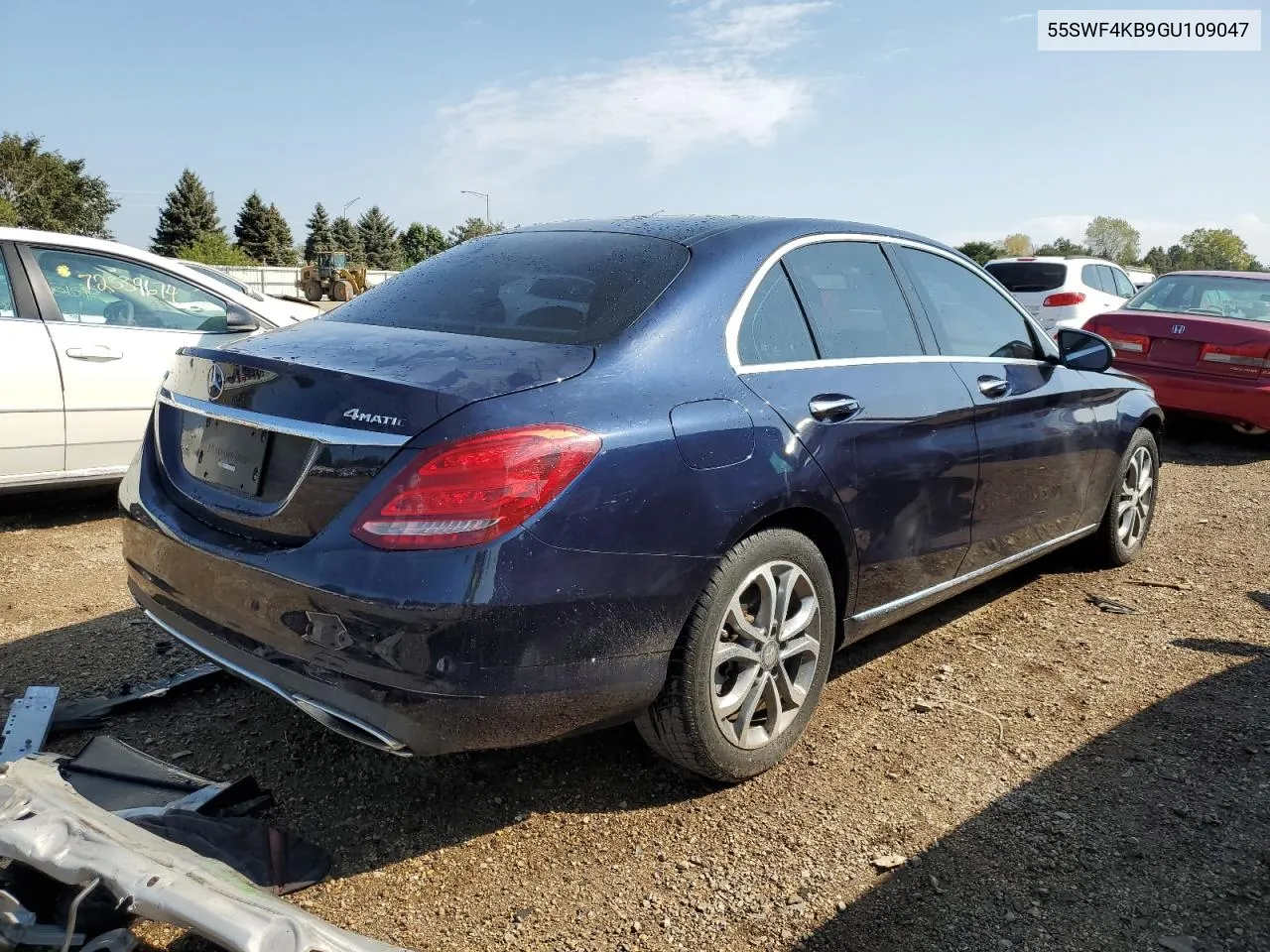 2016 Mercedes-Benz C 300 4Matic VIN: 55SWF4KB9GU109047 Lot: 72017264