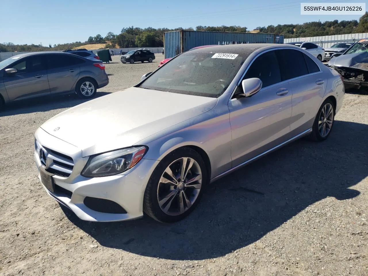 2016 Mercedes-Benz C 300 VIN: 55SWF4JB4GU126226 Lot: 72291914