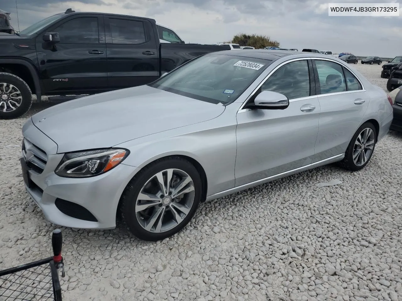 2016 Mercedes-Benz C 300 VIN: WDDWF4JB3GR173295 Lot: 72528034