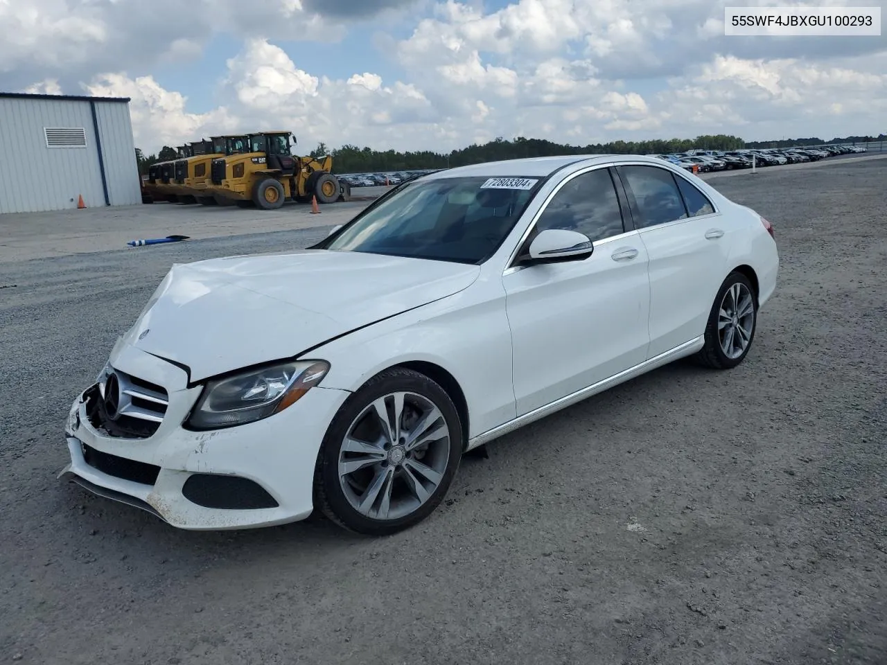 2016 Mercedes-Benz C 300 VIN: 55SWF4JBXGU100293 Lot: 72803304