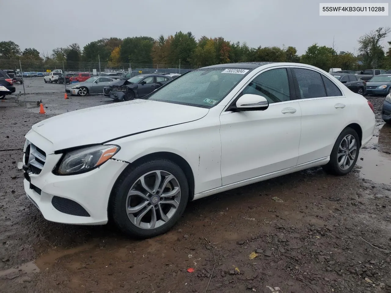 2016 Mercedes-Benz C 300 4Matic VIN: 55SWF4KB3GU110288 Lot: 73022904