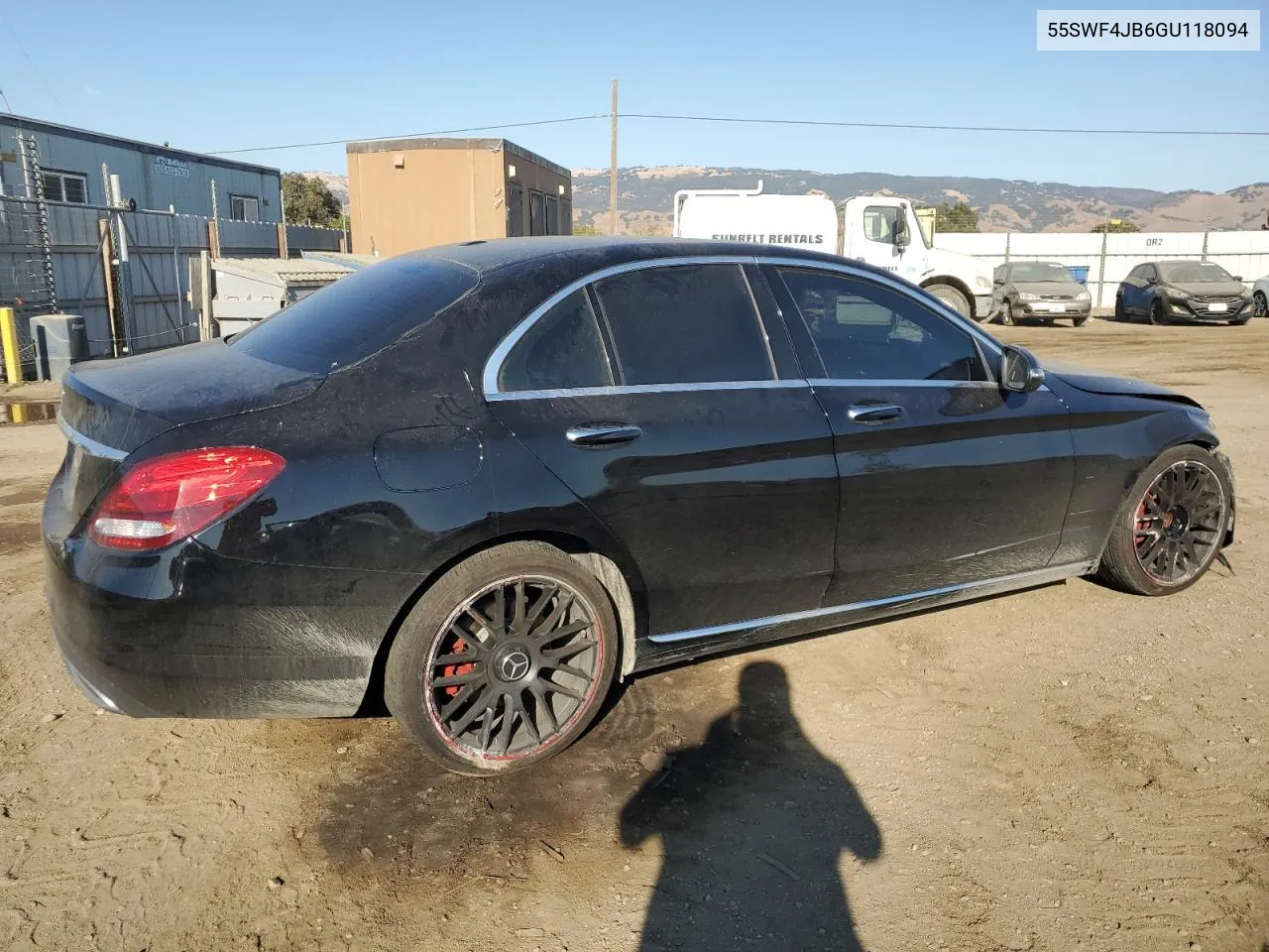 2016 Mercedes-Benz C 300 VIN: 55SWF4JB6GU118094 Lot: 73194314