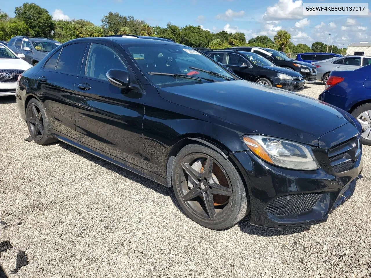 2016 Mercedes-Benz C 300 4Matic VIN: 55SWF4KB8GU137017 Lot: 73880984