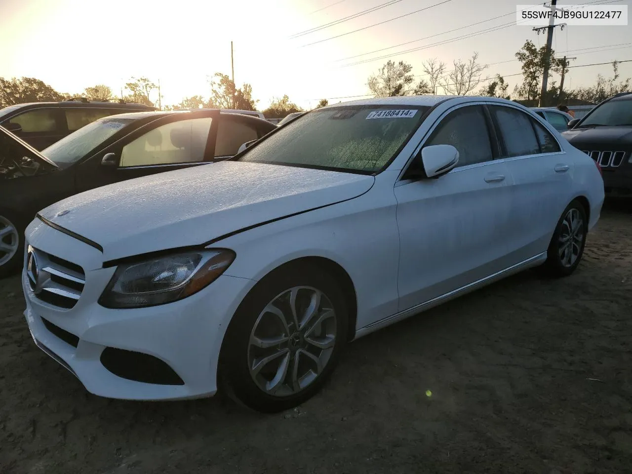 2016 Mercedes-Benz C 300 VIN: 55SWF4JB9GU122477 Lot: 74188414