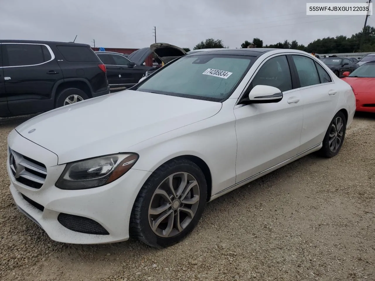 2016 Mercedes-Benz C 300 VIN: 55SWF4JBXGU122035 Lot: 74205834