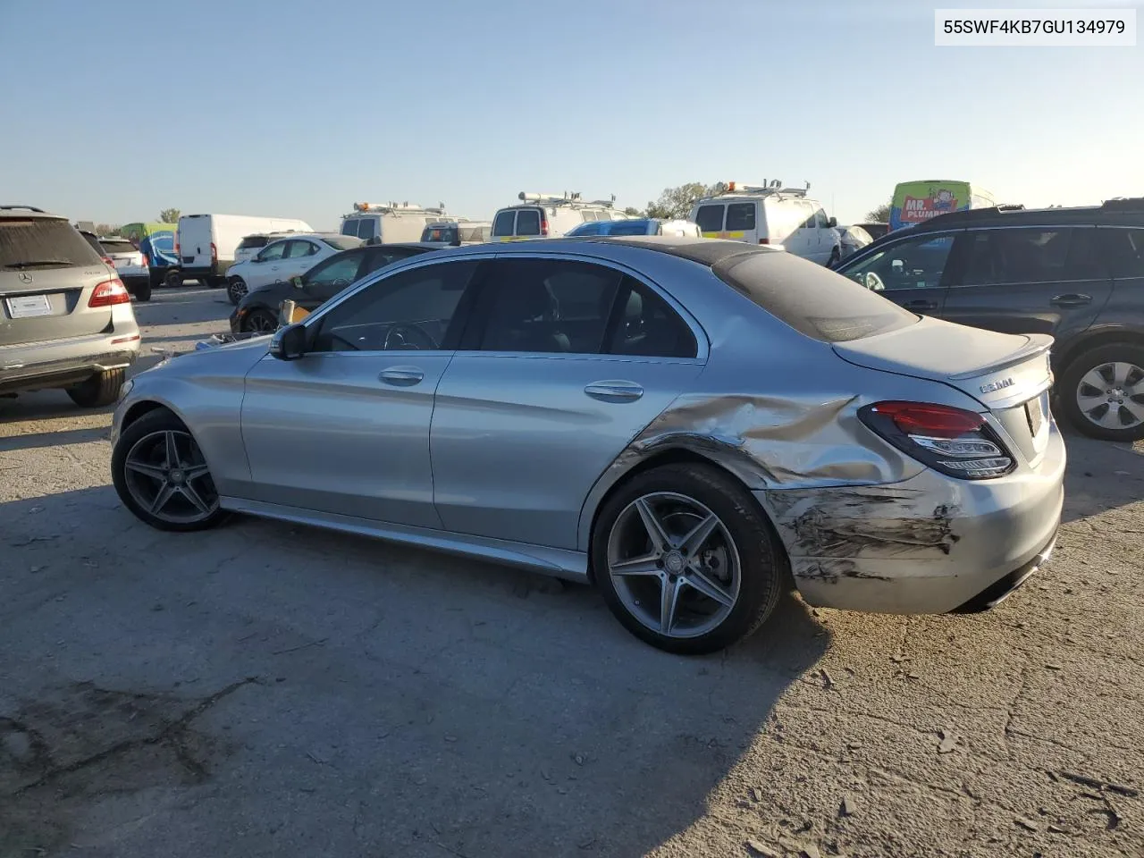 2016 Mercedes-Benz C 300 4Matic VIN: 55SWF4KB7GU134979 Lot: 74695324