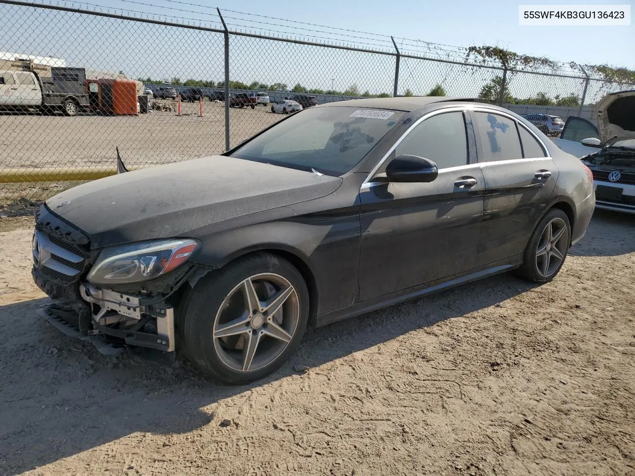 2016 Mercedes-Benz C 300 4Matic VIN: 55SWF4KB3GU136423 Lot: 74768684