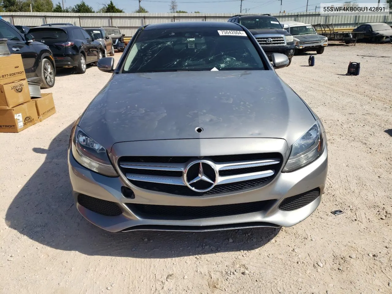 2016 Mercedes-Benz C 300 4Matic VIN: 55SWF4KB0GU142891 Lot: 75042004