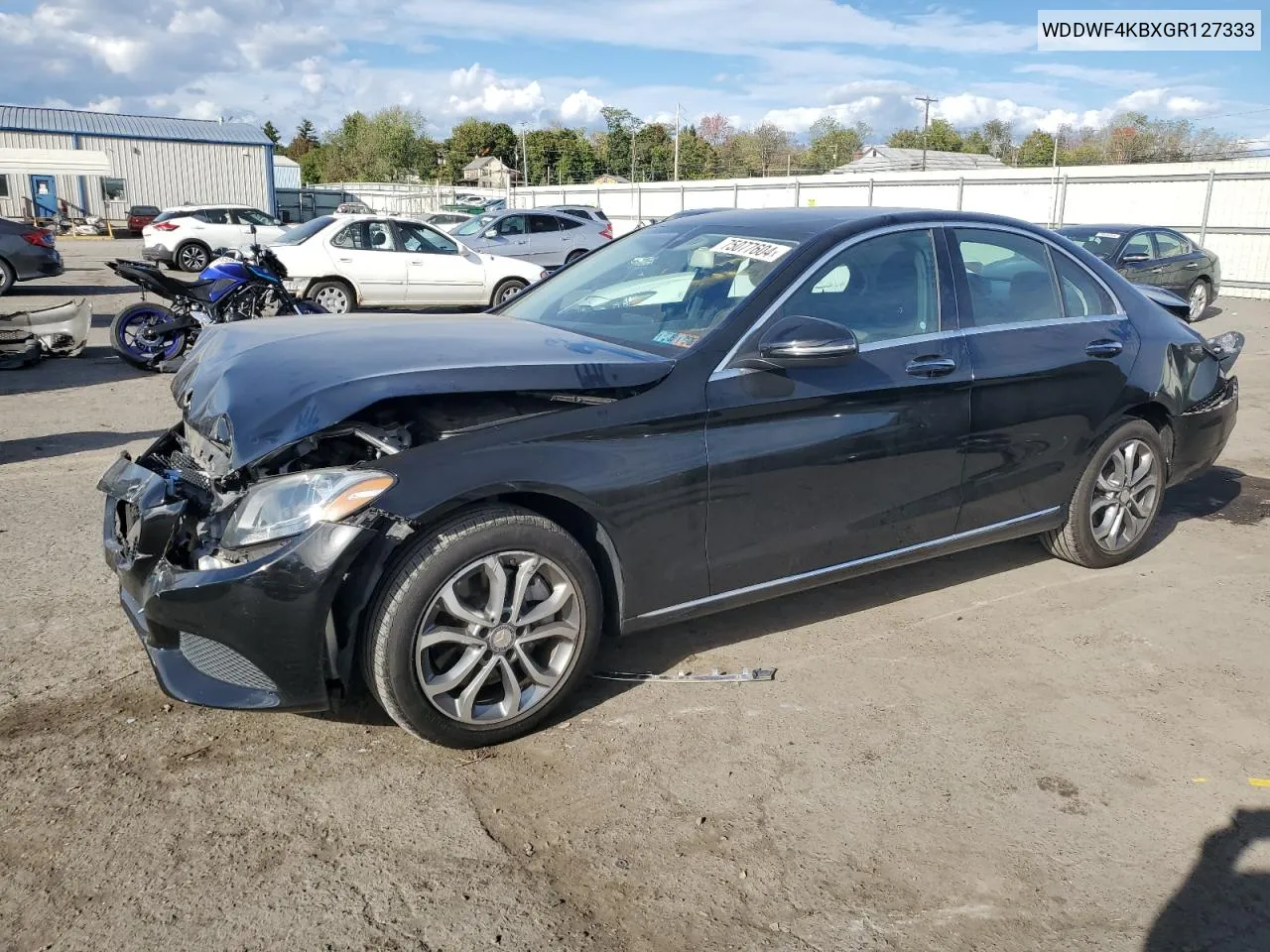 2016 Mercedes-Benz C 300 4Matic VIN: WDDWF4KBXGR127333 Lot: 75077604