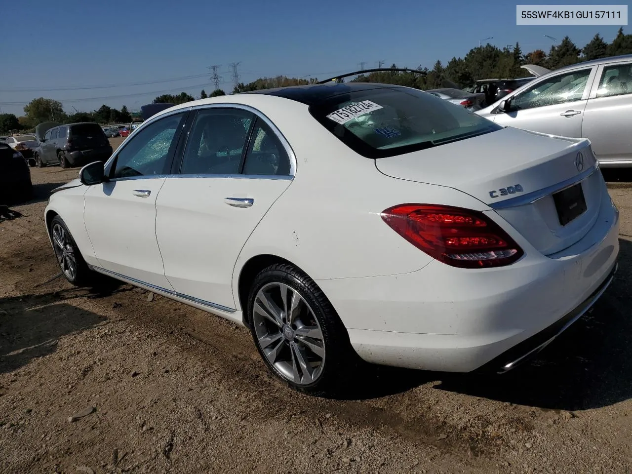 2016 Mercedes-Benz C 300 4Matic VIN: 55SWF4KB1GU157111 Lot: 75182724