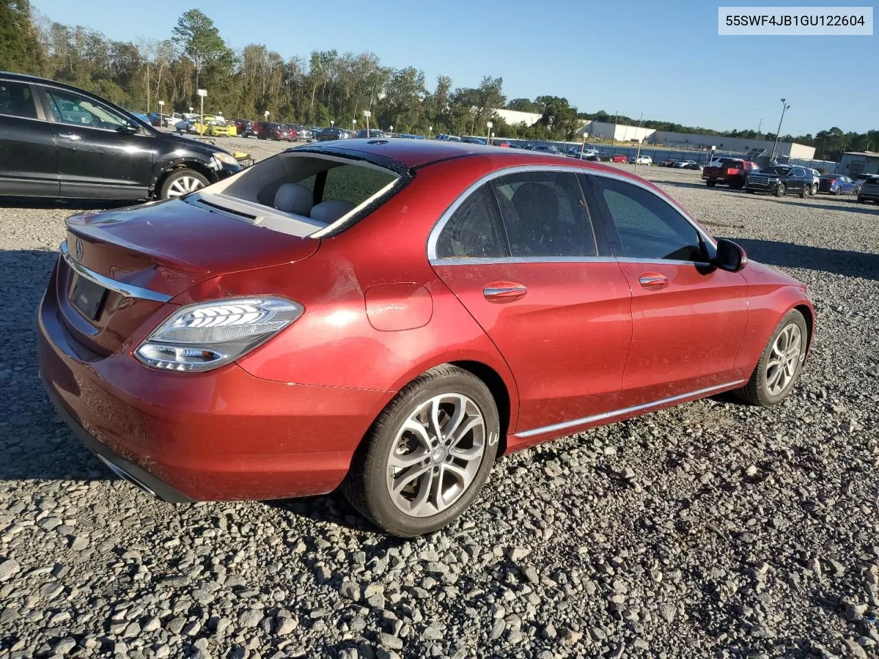 2016 Mercedes-Benz C 300 VIN: 55SWF4JB1GU122604 Lot: 75261864