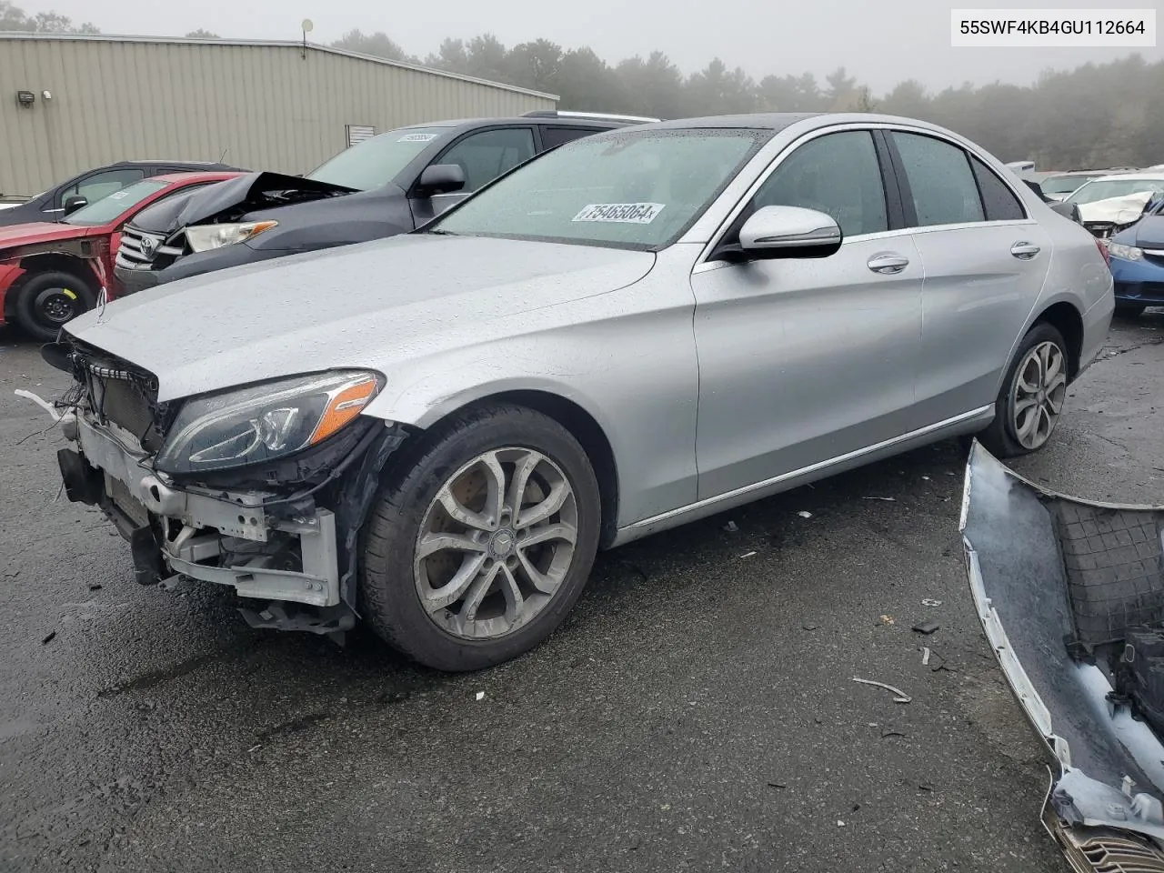 2016 Mercedes-Benz C 300 4Matic VIN: 55SWF4KB4GU112664 Lot: 75465064