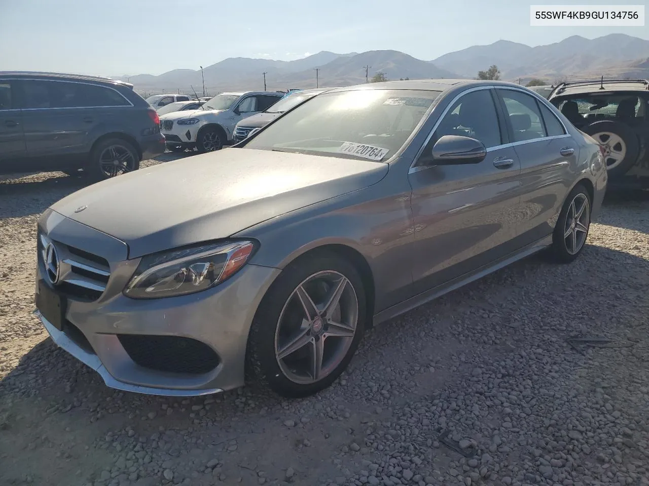 2016 Mercedes-Benz C 300 4Matic VIN: 55SWF4KB9GU134756 Lot: 76120764