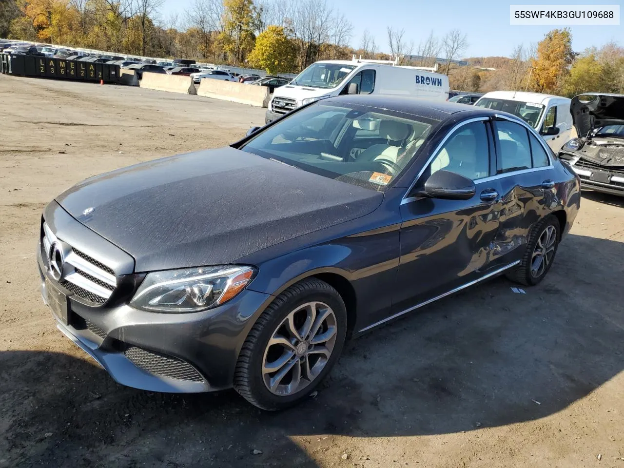 2016 Mercedes-Benz C 300 4Matic VIN: 55SWF4KB3GU109688 Lot: 76879944