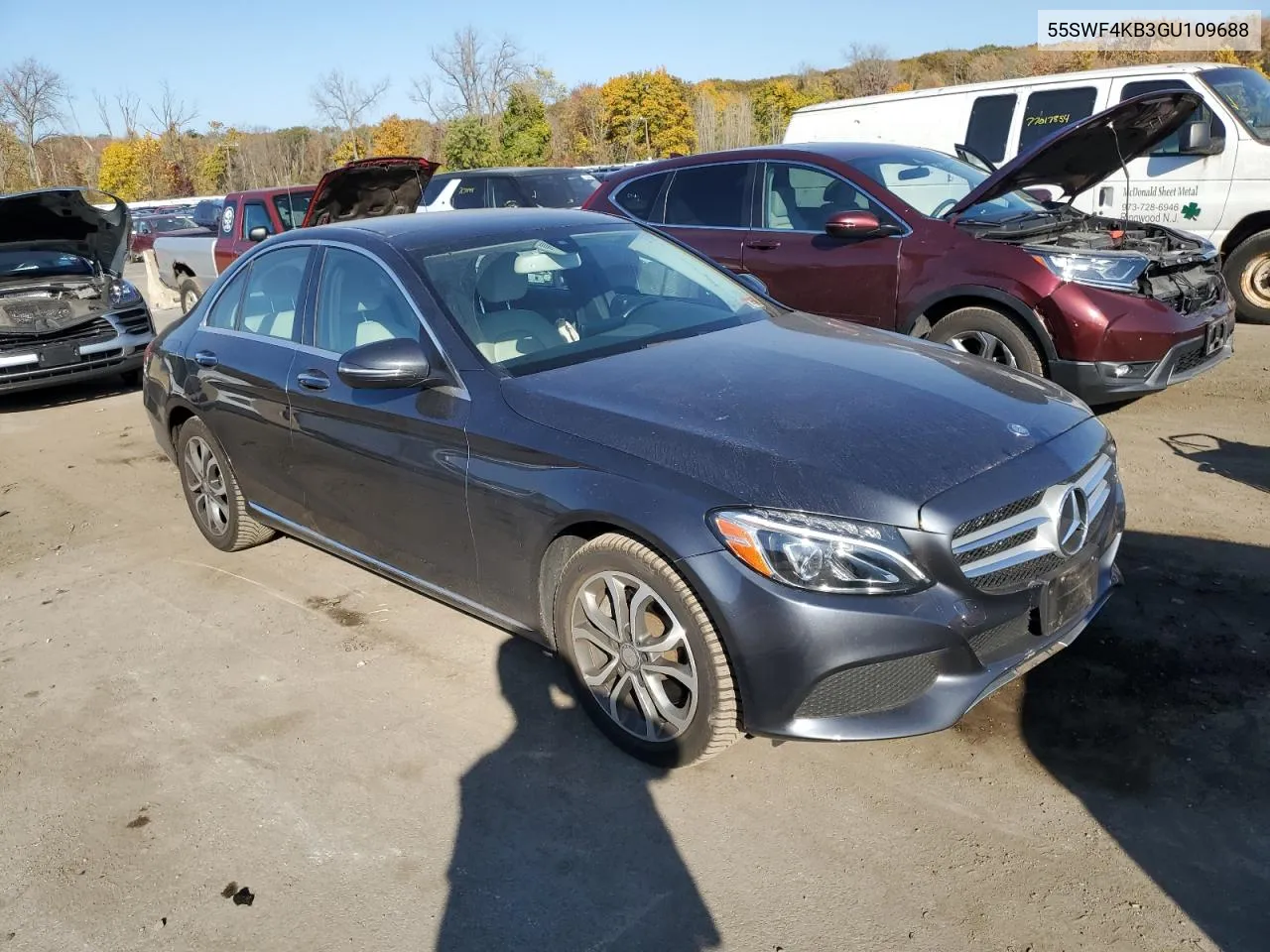 2016 Mercedes-Benz C 300 4Matic VIN: 55SWF4KB3GU109688 Lot: 76879944