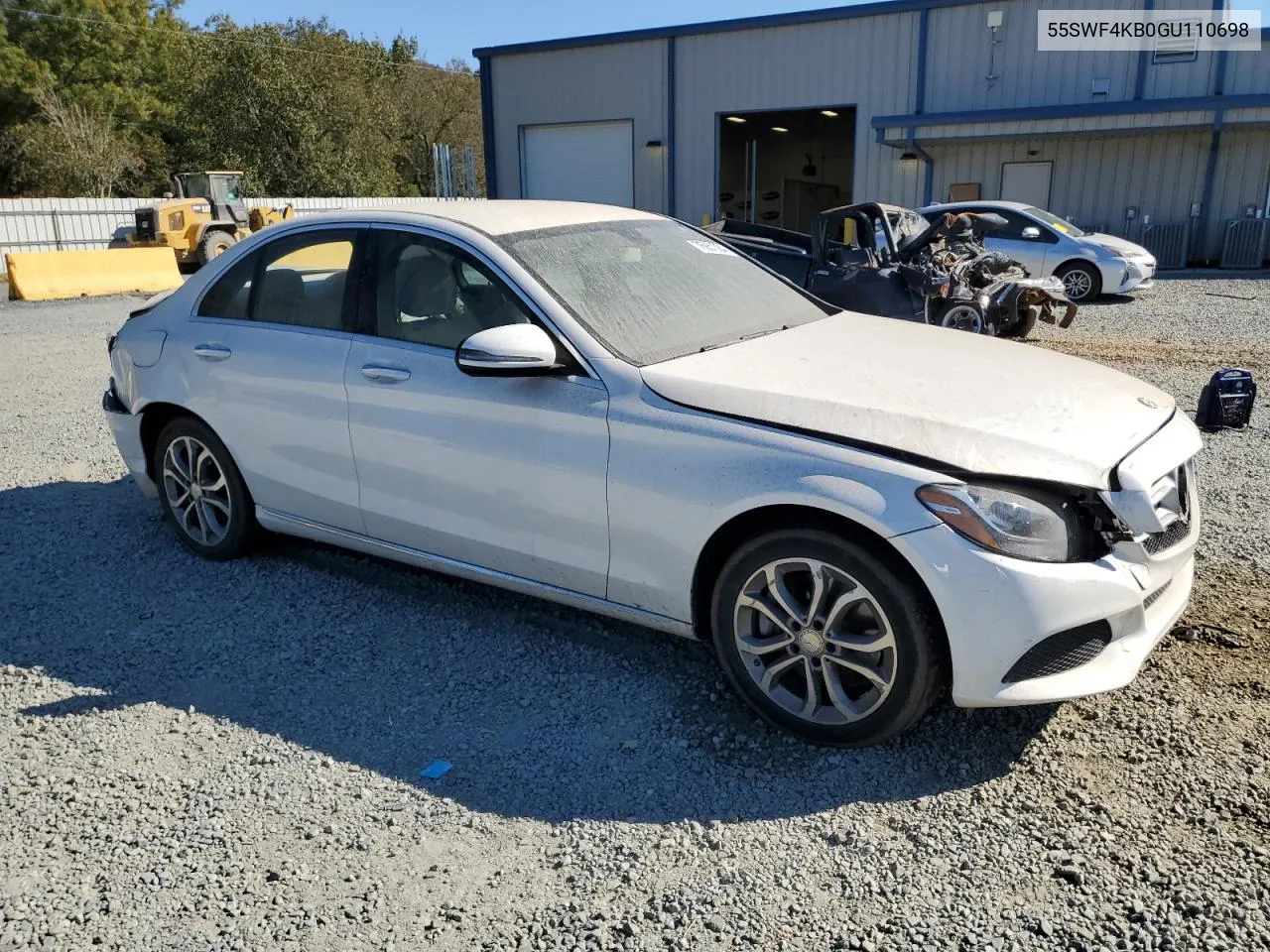 2016 Mercedes-Benz C 300 4Matic VIN: 55SWF4KB0GU110698 Lot: 76951304