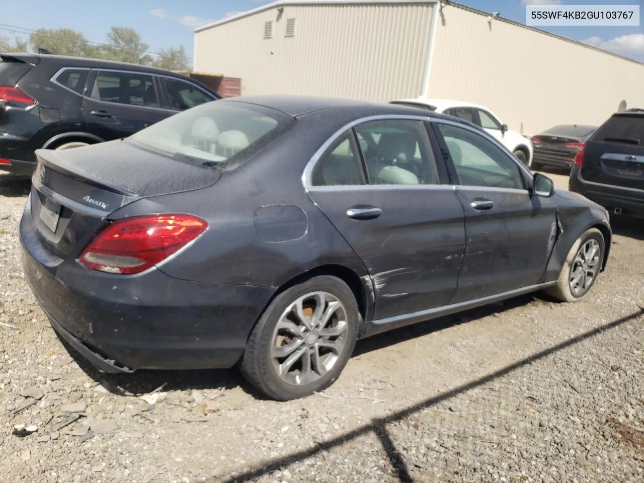 2016 Mercedes-Benz C 300 4Matic VIN: 55SWF4KB2GU103767 Lot: 77046194