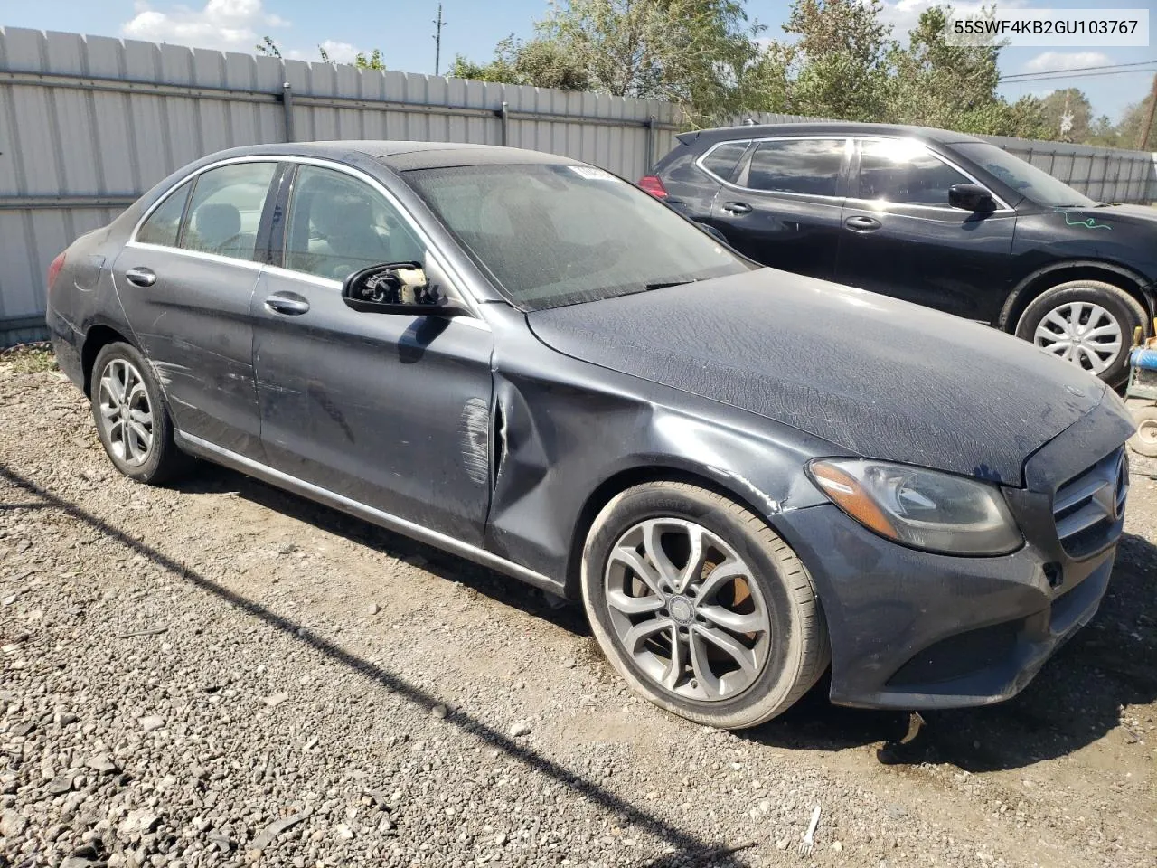 2016 Mercedes-Benz C 300 4Matic VIN: 55SWF4KB2GU103767 Lot: 77046194