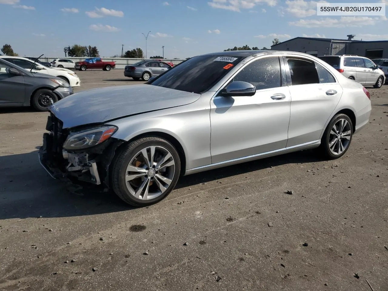 2016 Mercedes-Benz C 300 VIN: 55SWF4JB2GU170497 Lot: 77085884