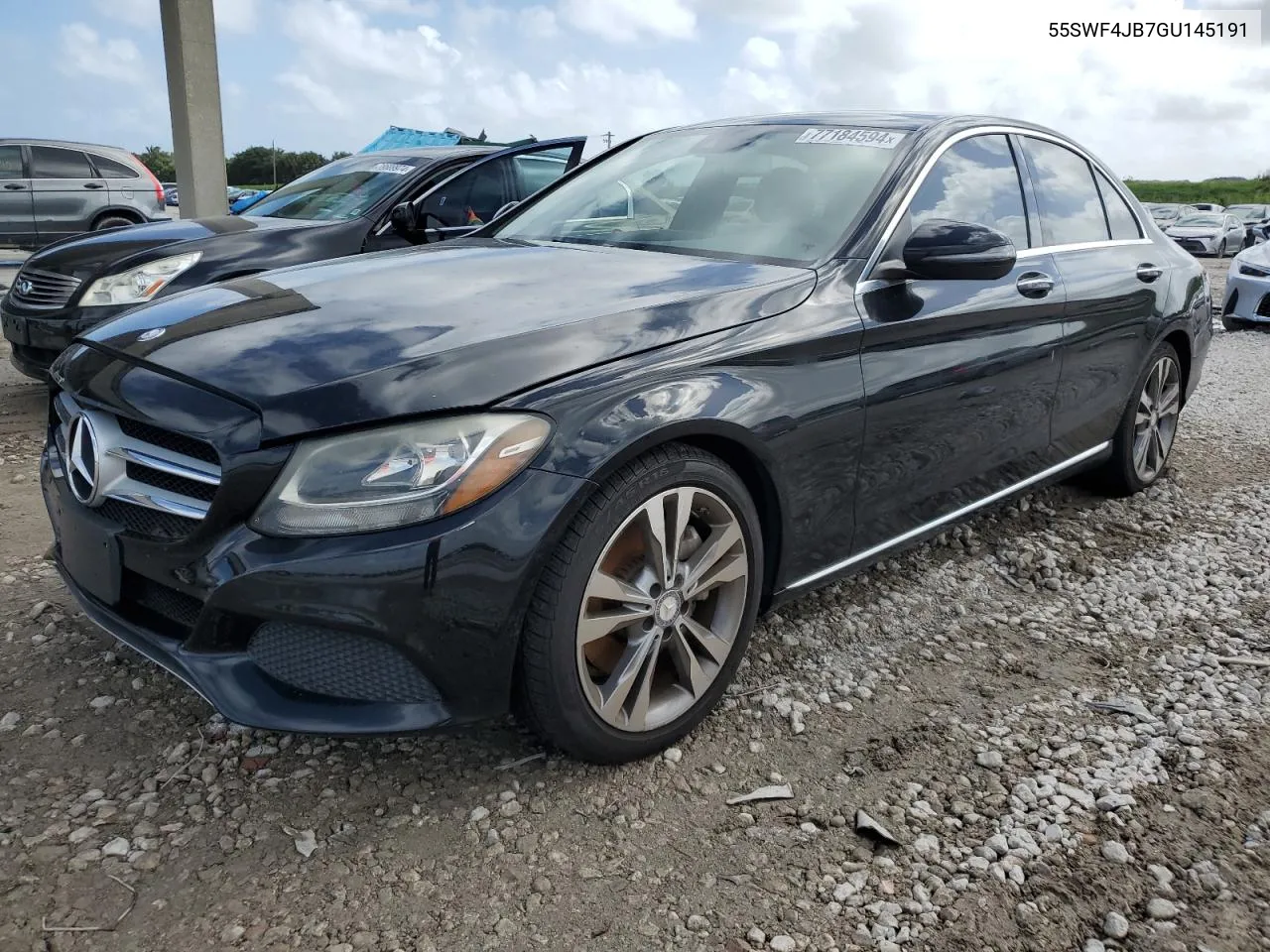 2016 Mercedes-Benz C 300 VIN: 55SWF4JB7GU145191 Lot: 77184594