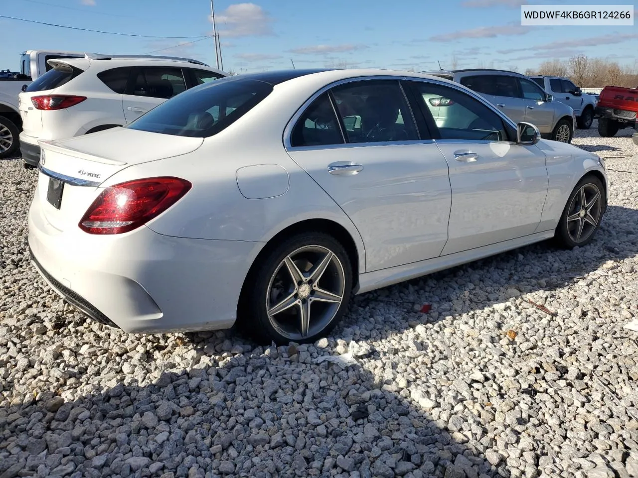 2016 Mercedes-Benz C 300 4Matic VIN: WDDWF4KB6GR124266 Lot: 79891434