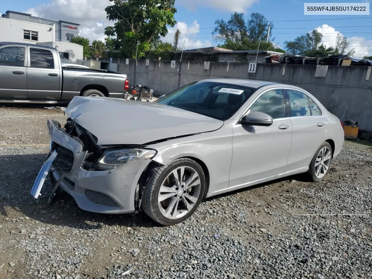 2016 Mercedes-Benz C 300 VIN: 55SWF4JB5GU174222 Lot: 80238084