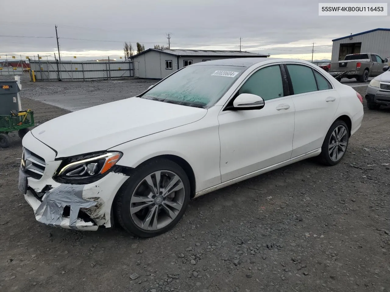 2016 Mercedes-Benz C 300 4Matic VIN: 55SWF4KB0GU116453 Lot: 80820604