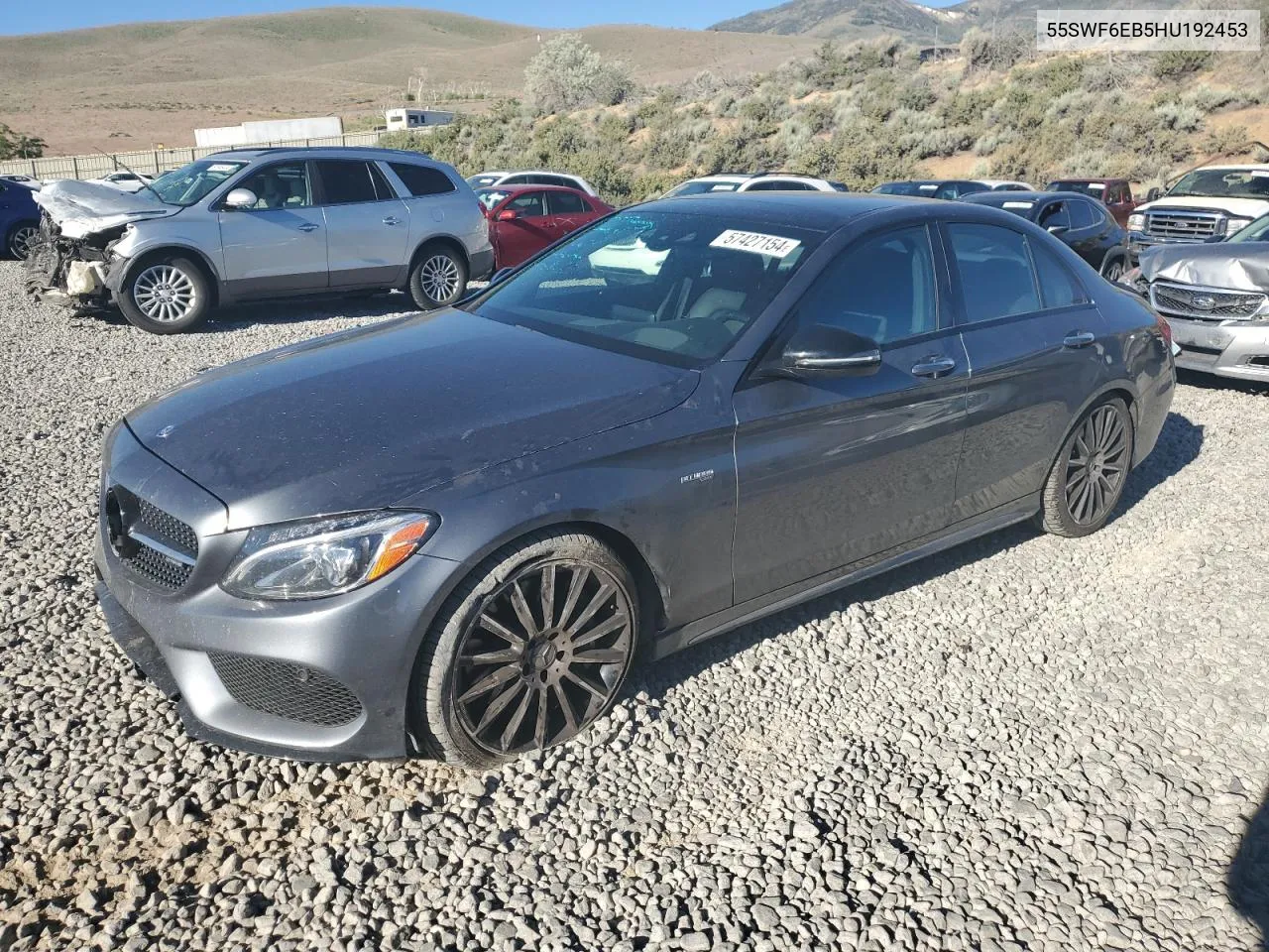 2017 Mercedes-Benz C 43 4Matic Amg VIN: 55SWF6EB5HU192453 Lot: 57427154