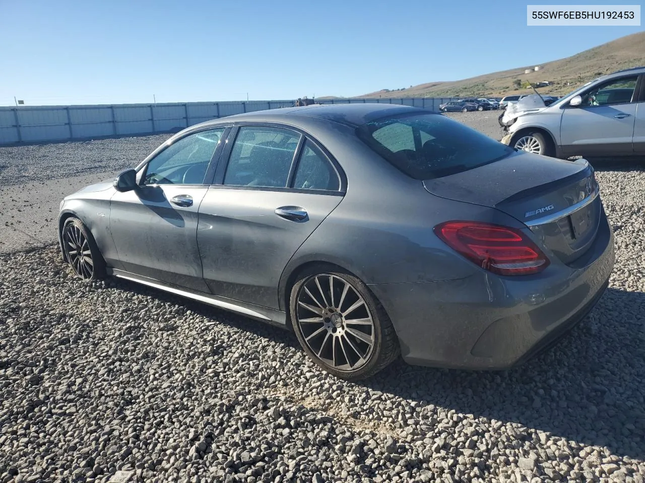 2017 Mercedes-Benz C 43 4Matic Amg VIN: 55SWF6EB5HU192453 Lot: 57427154