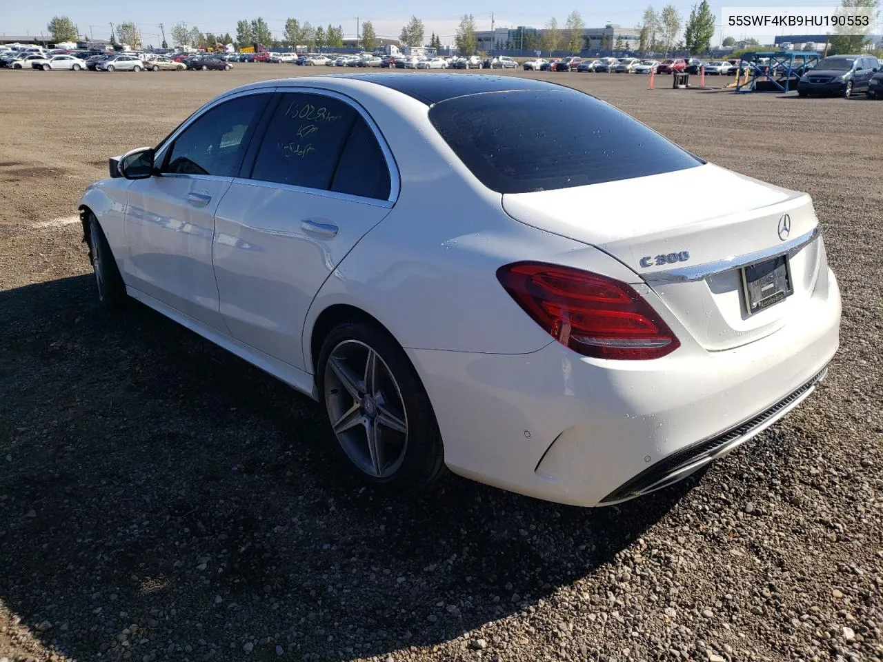 2017 Mercedes-Benz C 300 4Matic VIN: 55SWF4KB9HU190553 Lot: 60199562