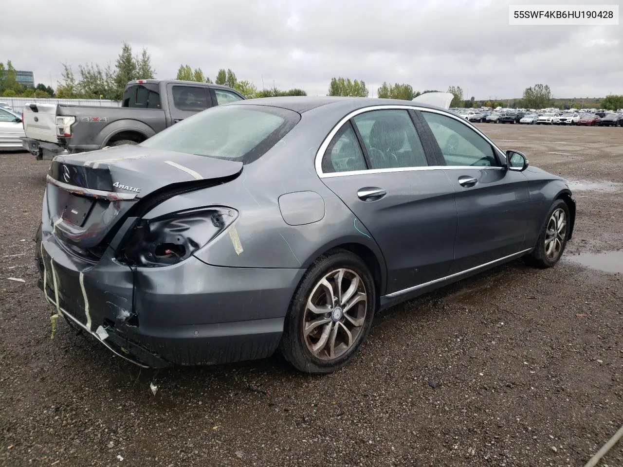 2017 Mercedes-Benz C 300 4Matic VIN: 55SWF4KB6HU190428 Lot: 68787444