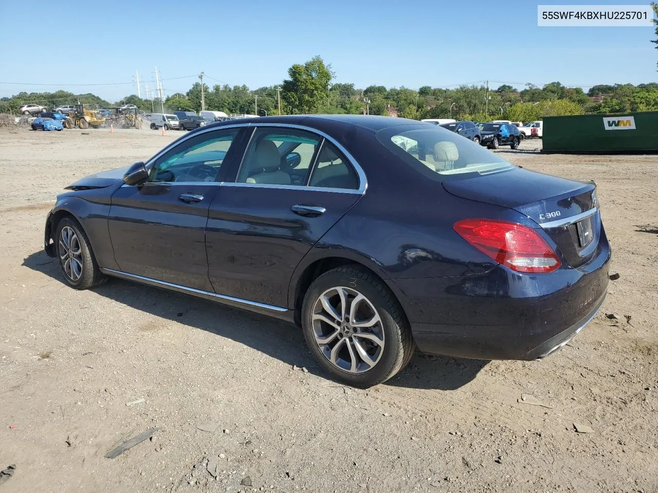 2017 Mercedes-Benz C 300 4Matic VIN: 55SWF4KBXHU225701 Lot: 69749304