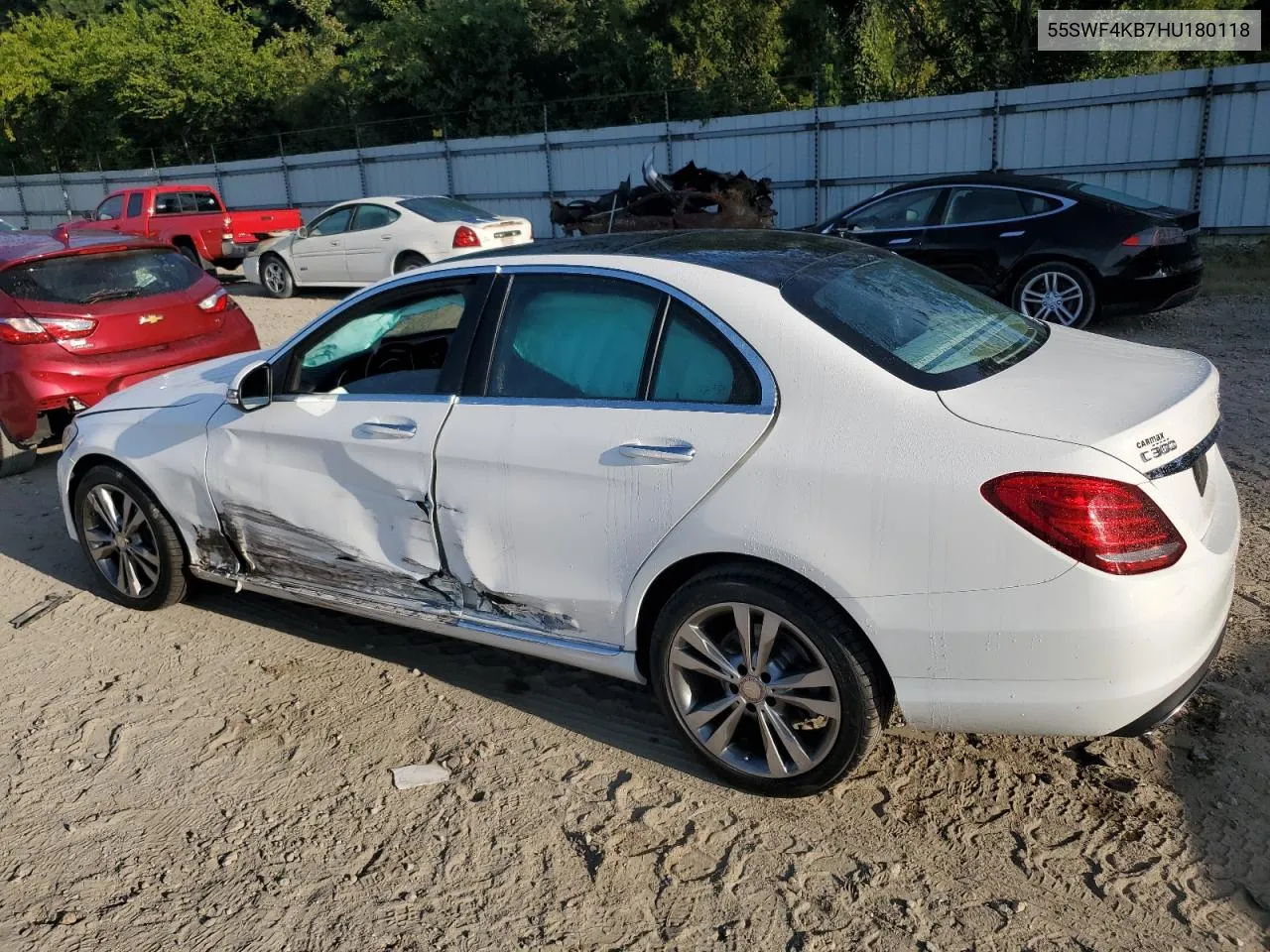 2017 Mercedes-Benz C 300 4Matic VIN: 55SWF4KB7HU180118 Lot: 70990044