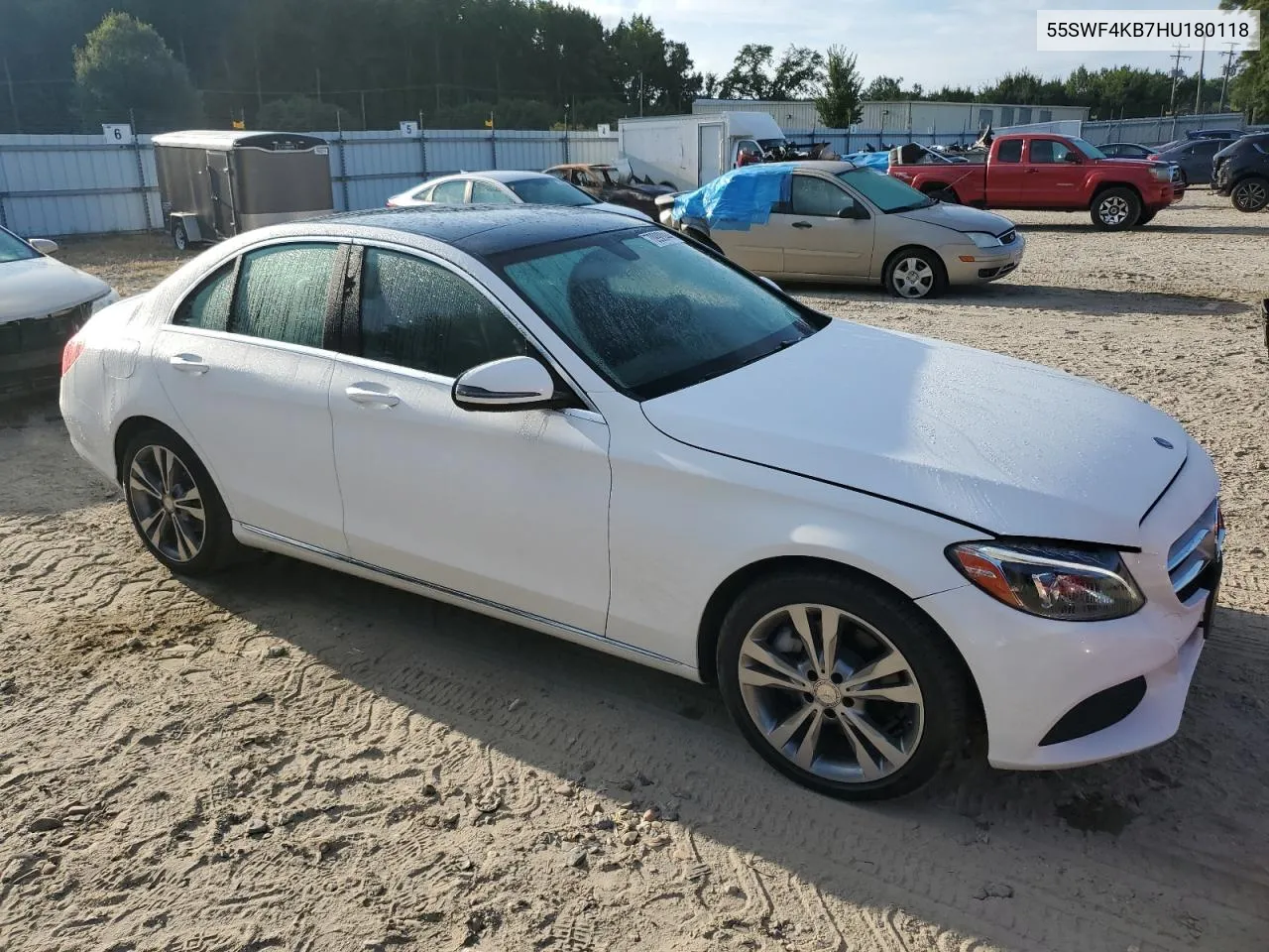 2017 Mercedes-Benz C 300 4Matic VIN: 55SWF4KB7HU180118 Lot: 70990044