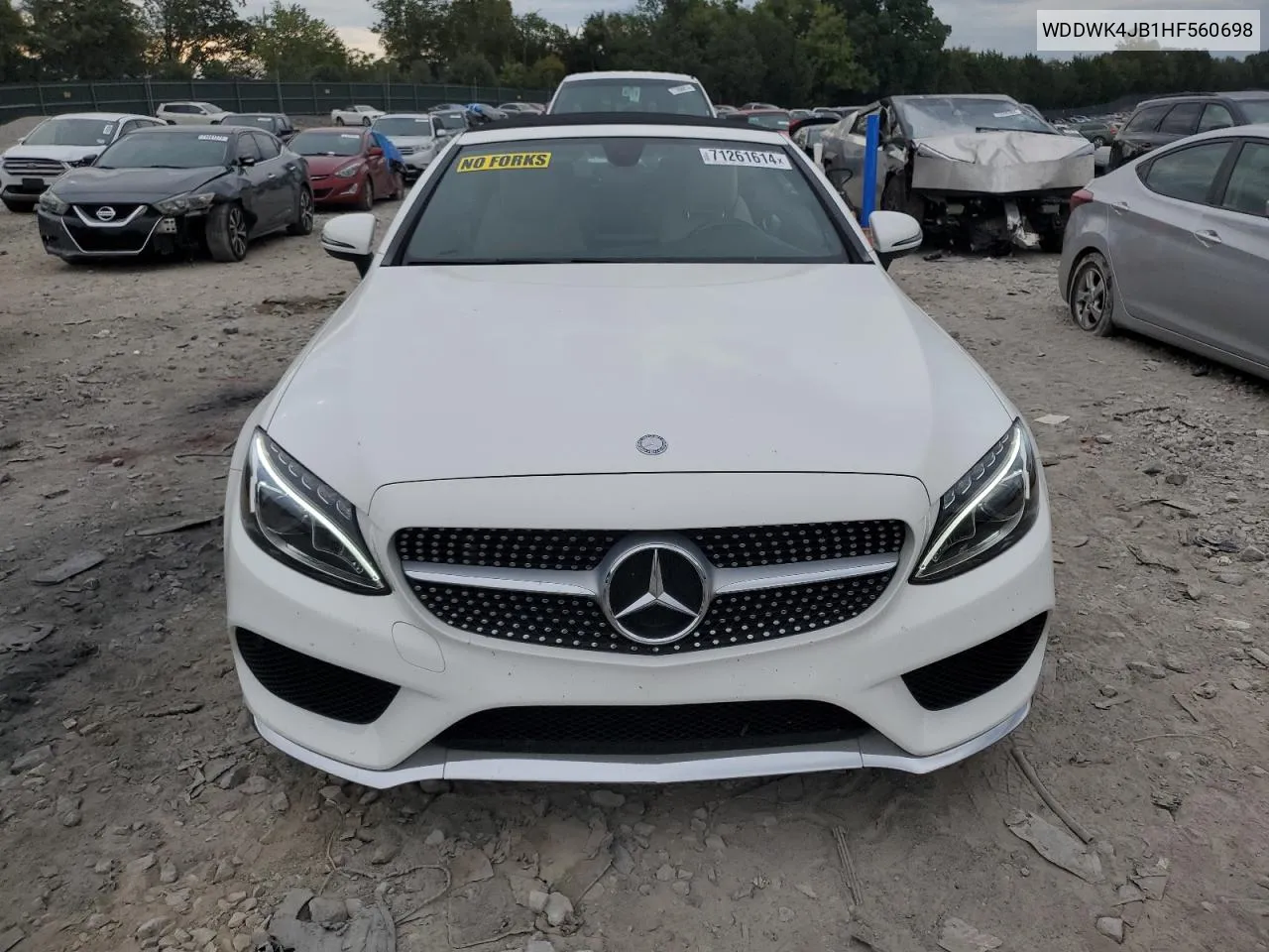 2017 Mercedes-Benz C 300 VIN: WDDWK4JB1HF560698 Lot: 71261614