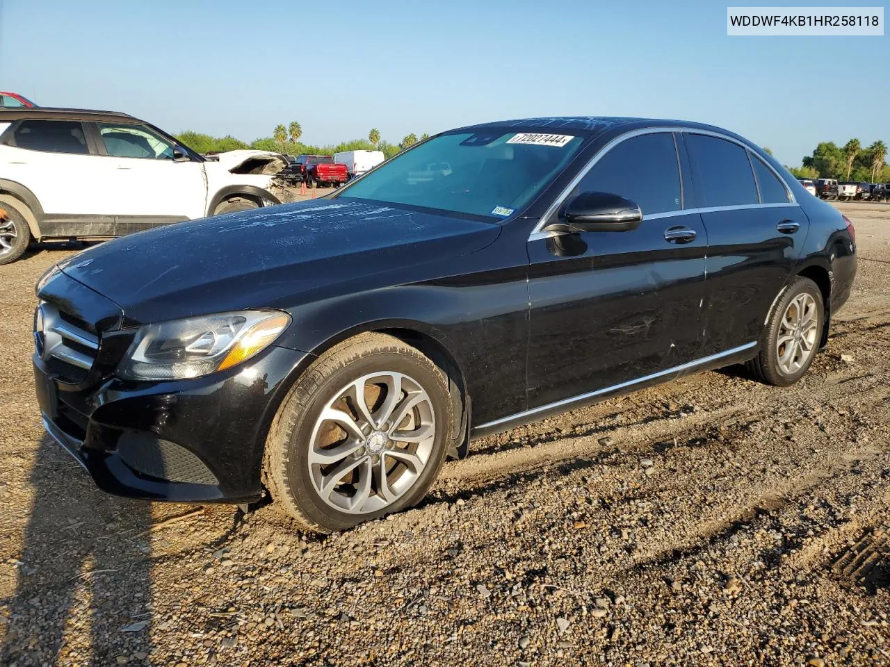 2017 Mercedes-Benz C 300 4Matic VIN: WDDWF4KB1HR258118 Lot: 72027444