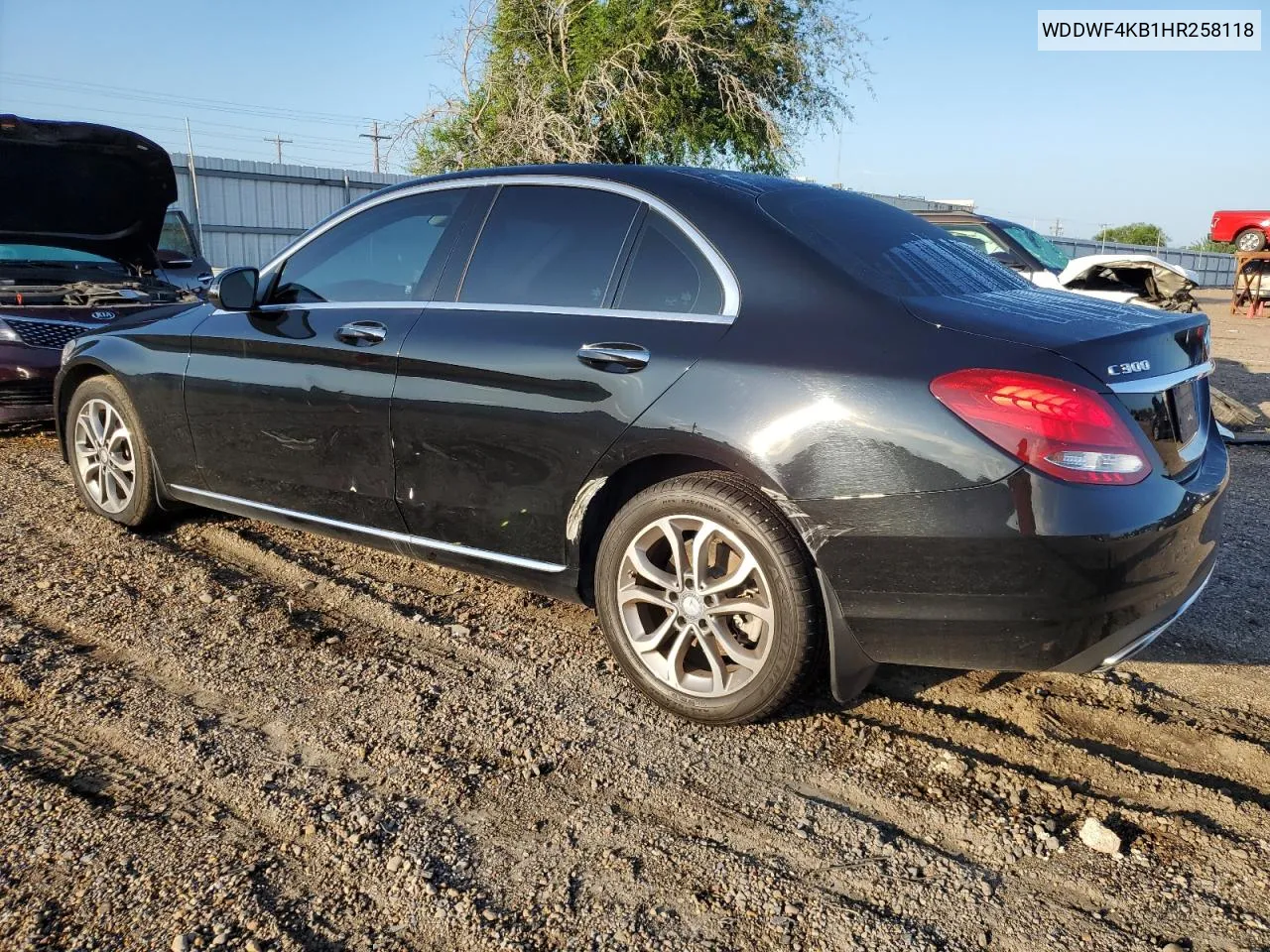 2017 Mercedes-Benz C 300 4Matic VIN: WDDWF4KB1HR258118 Lot: 72027444