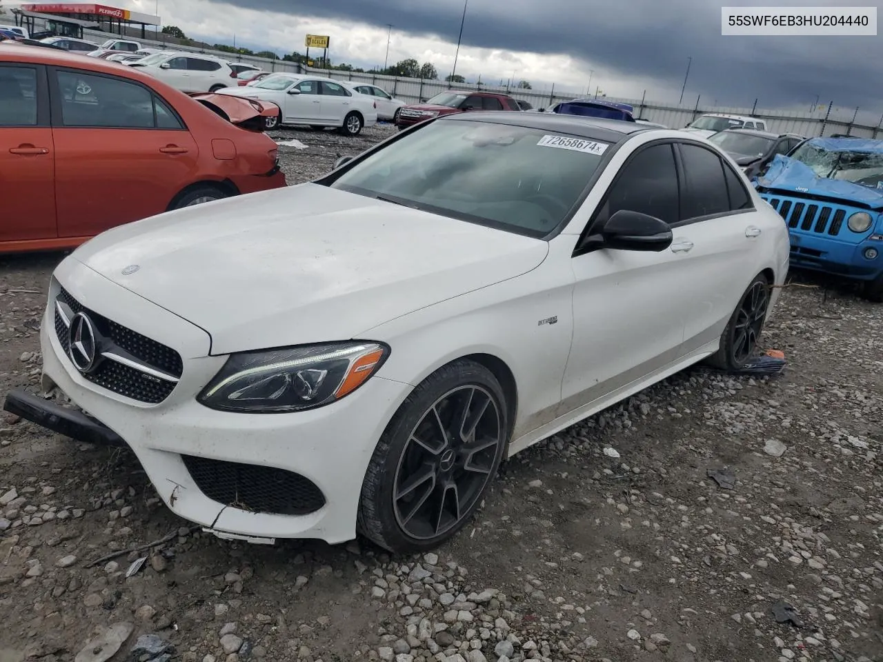 2017 Mercedes-Benz C 43 4Matic Amg VIN: 55SWF6EB3HU204440 Lot: 72658674