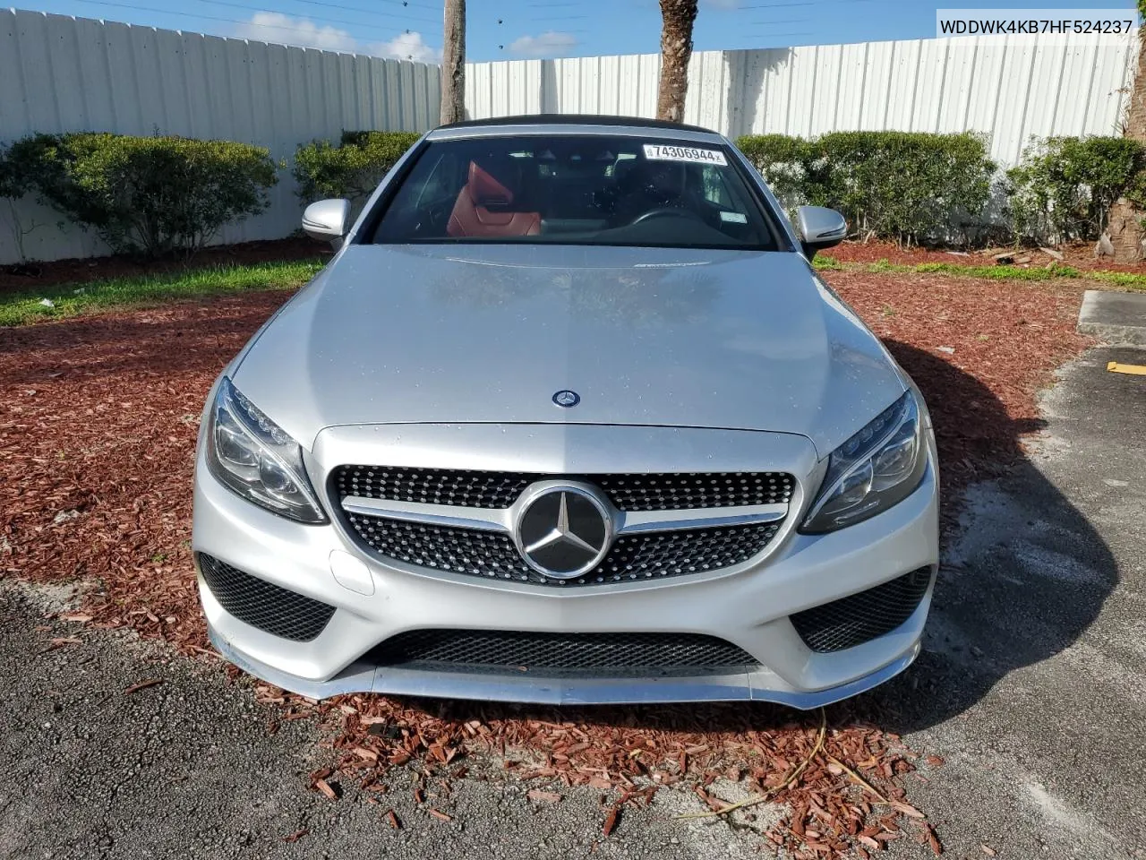 2017 Mercedes-Benz C 300 4Matic VIN: WDDWK4KB7HF524237 Lot: 74306944