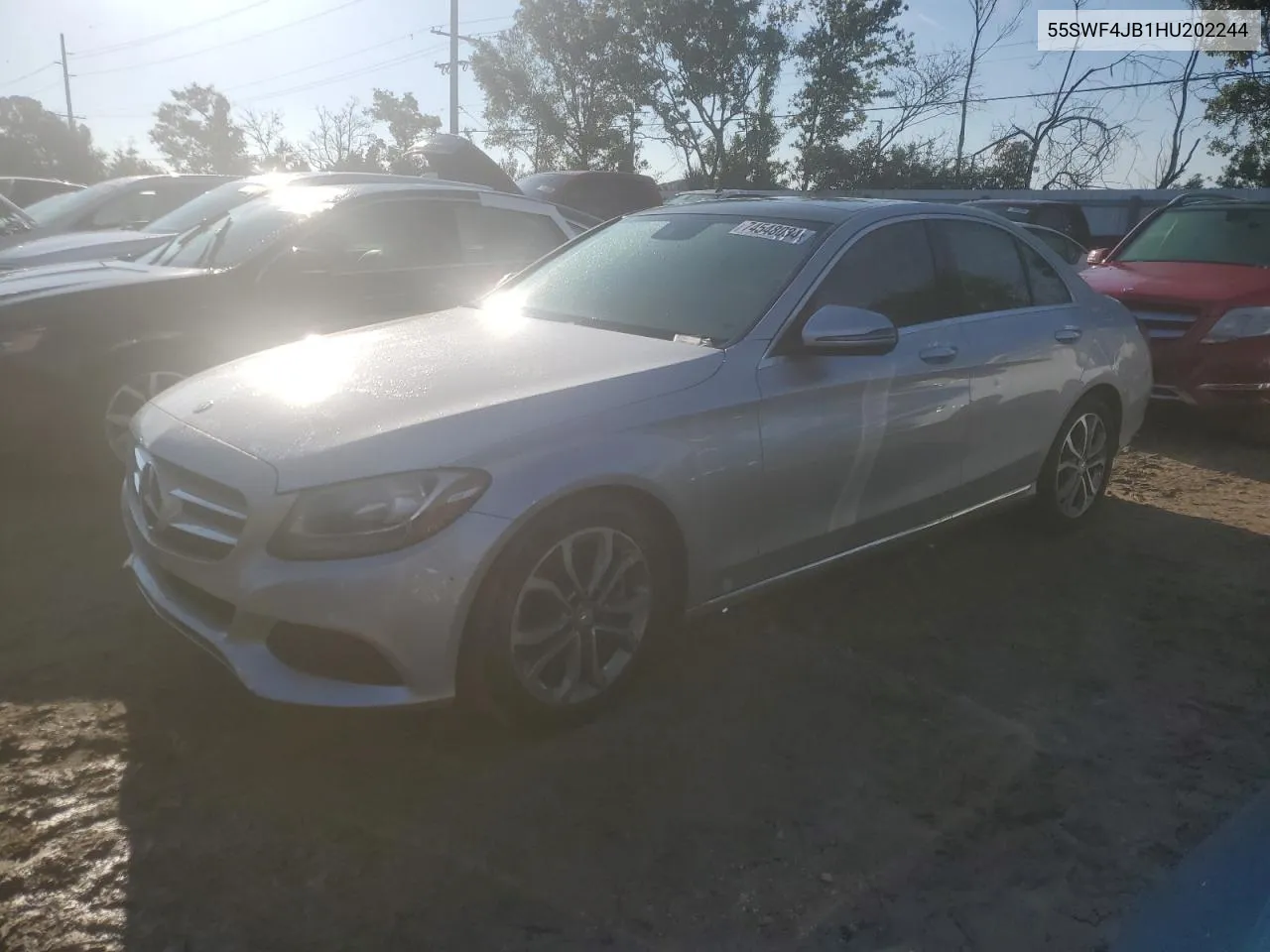 2017 Mercedes-Benz C 300 VIN: 55SWF4JB1HU202244 Lot: 74548034