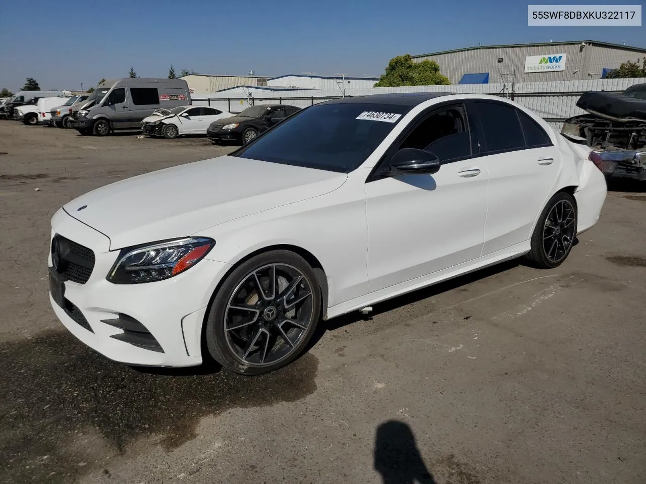 2017 Mercedes-Benz C 300 VIN: 55SWF8DBXKU322117 Lot: 74630734