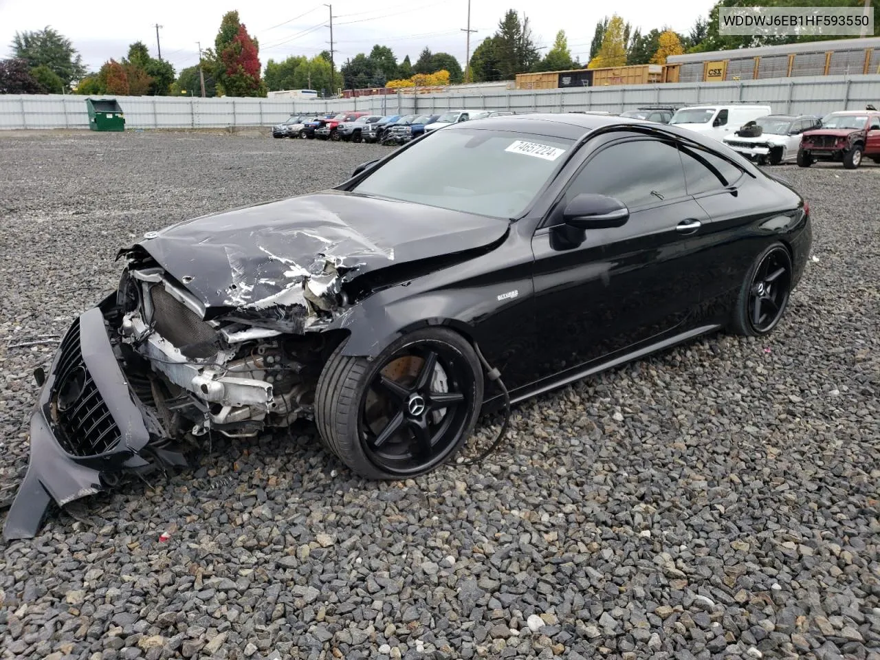 2017 Mercedes-Benz C 43 4Matic Amg VIN: WDDWJ6EB1HF593550 Lot: 74657224