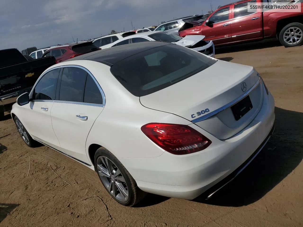 2017 Mercedes-Benz C 300 4Matic VIN: 55SWF4KB7HU202201 Lot: 74823224