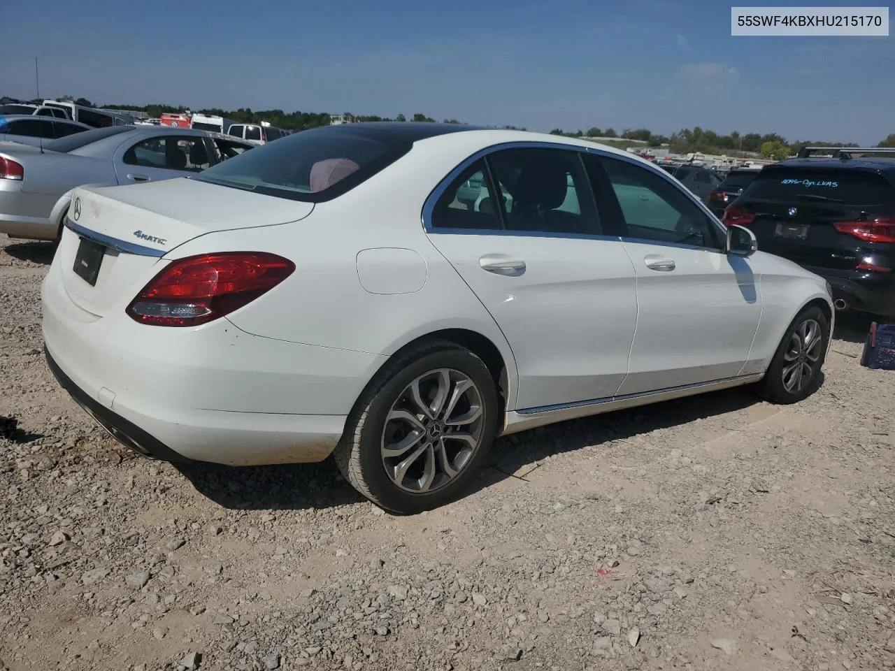 2017 Mercedes-Benz C 300 4Matic VIN: 55SWF4KBXHU215170 Lot: 75290224