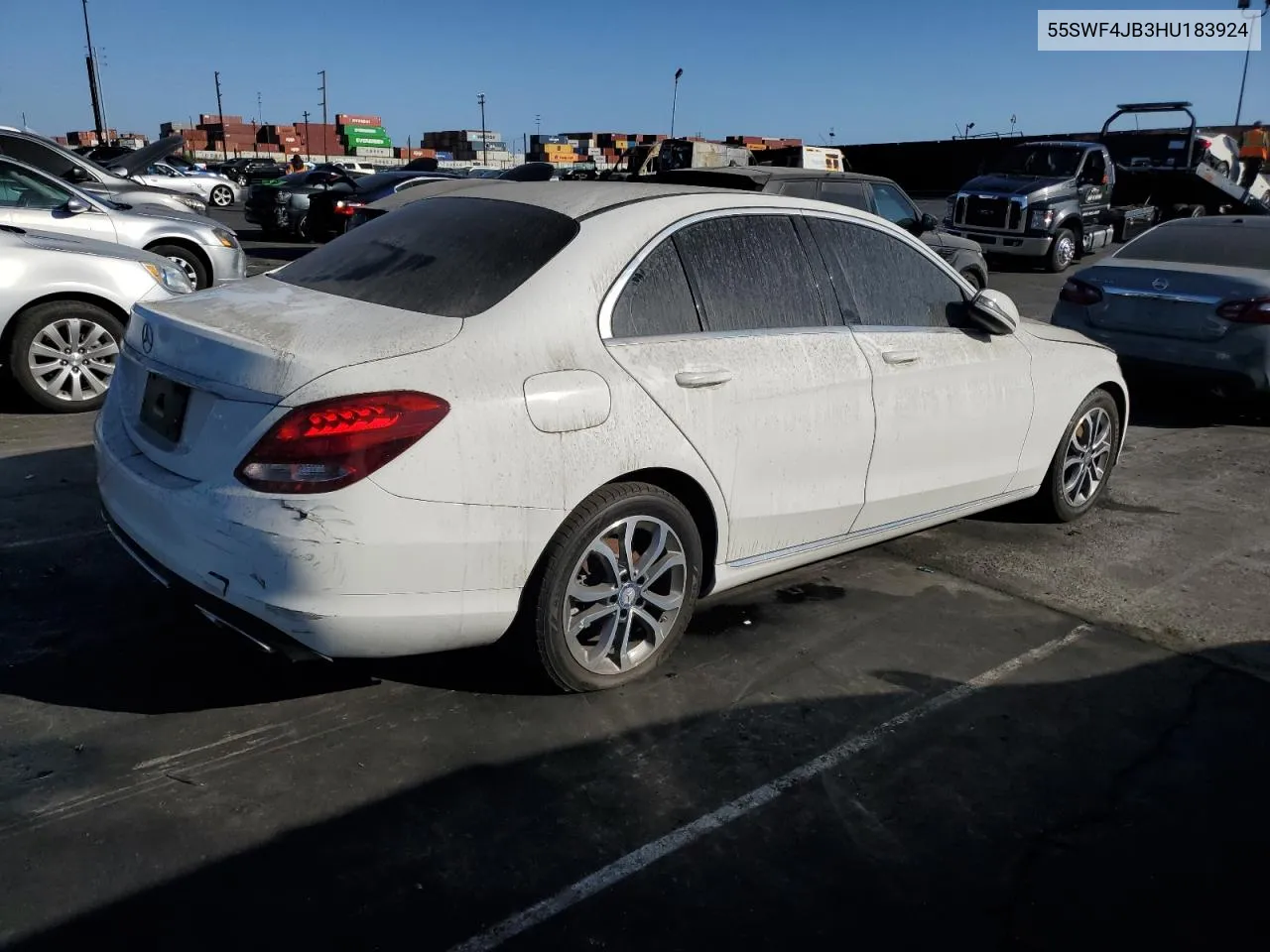 2017 Mercedes-Benz C 300 VIN: 55SWF4JB3HU183924 Lot: 75668024